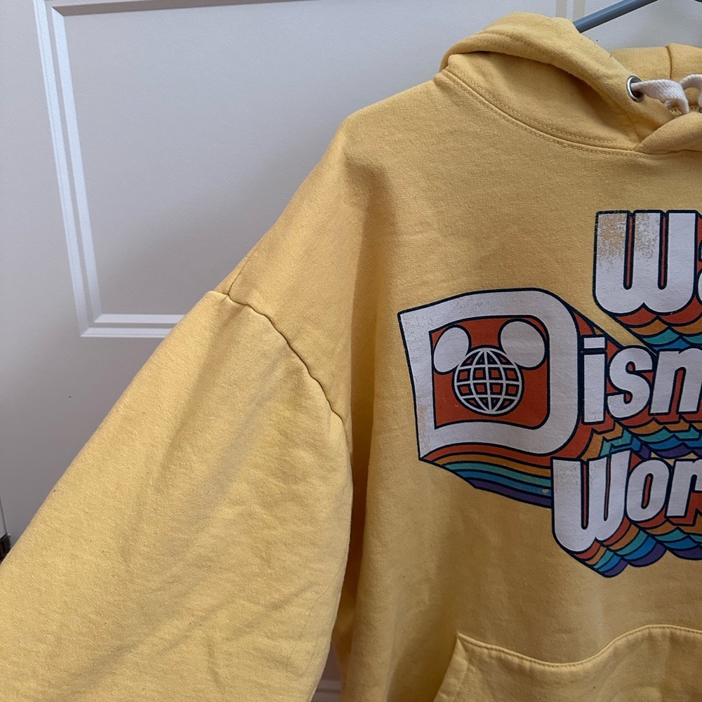 Disney Yellow Walt Disney World Crewneck Hoodie Large - Picture 3 of 8